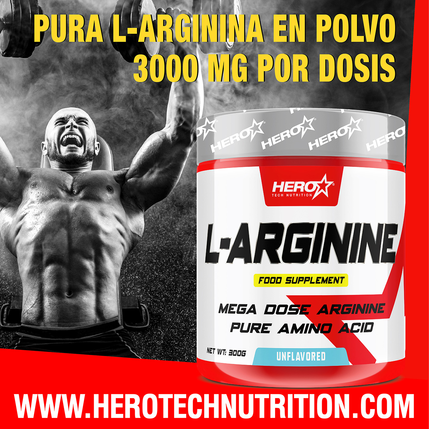 L-ARGININE - ARGININA AMINOACIDO - HERO TECH NUTRITION herotechnutrition